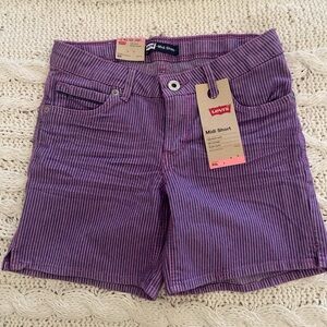 Levi's Purple Denim Midi Shorts for Youth